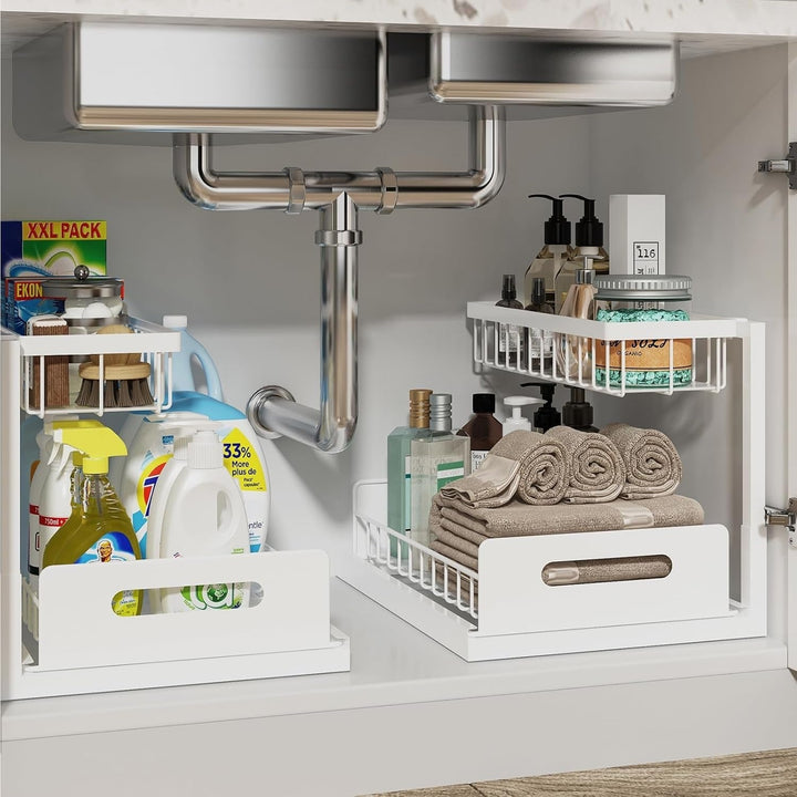 Versatile Multi - Purpose Organiser with Two Tiers - Organizer - White - Oaksoho