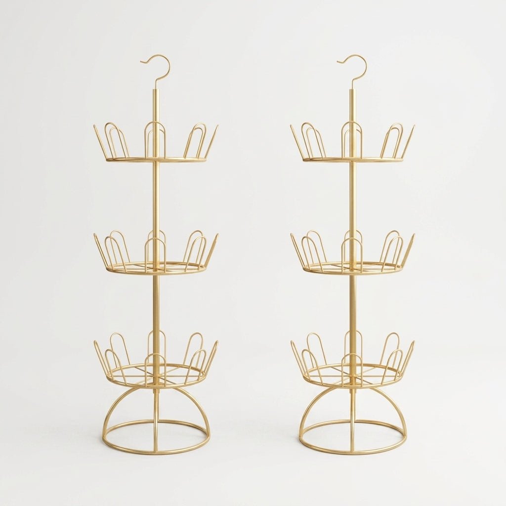 Vertical Shoe Rack Tower with Hanging Hook - Shoe Rack - Gold - Oaksoho