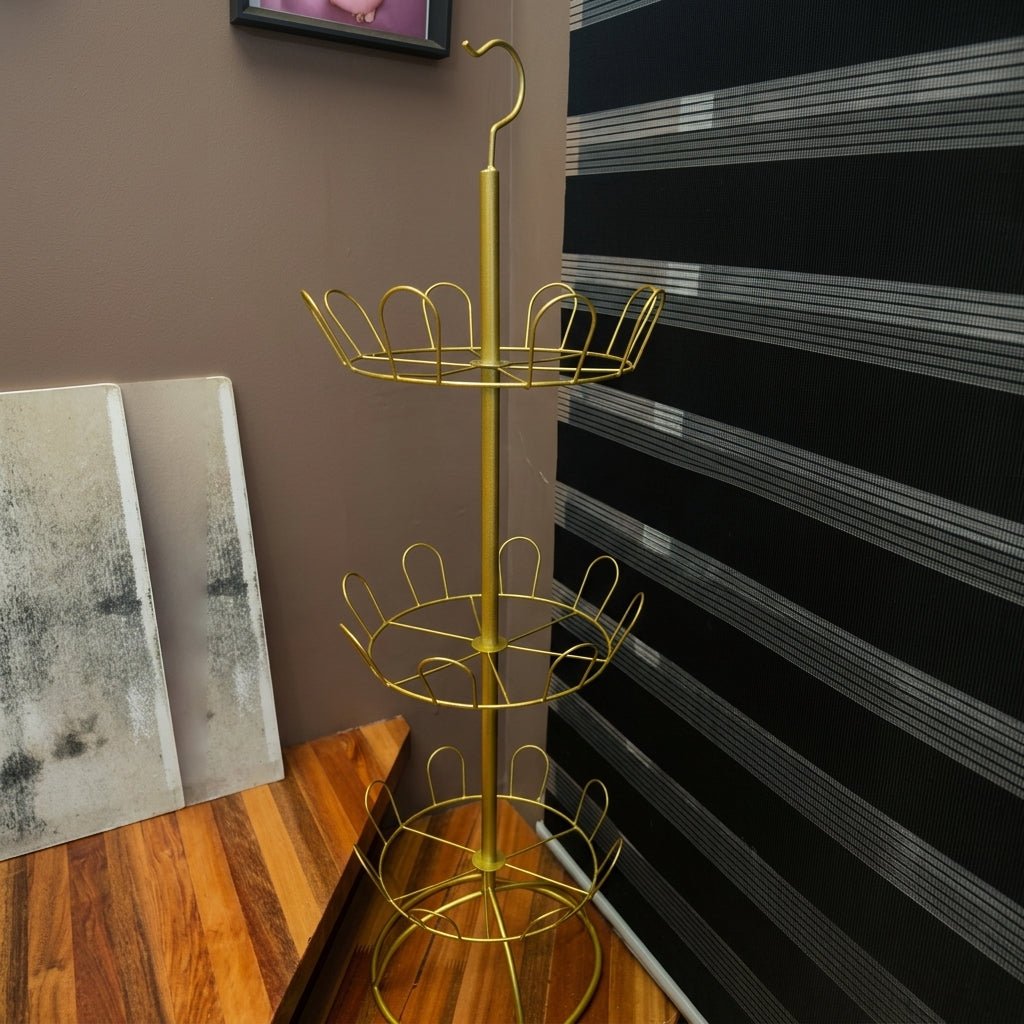 Vertical Shoe Rack Tower with Hanging Hook - Shoe Rack - Gold - Oaksoho