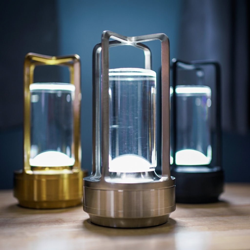 Vintage Portable Candlelight Lantern Table Lamp - Table Lamps - Gold - Oaksoho