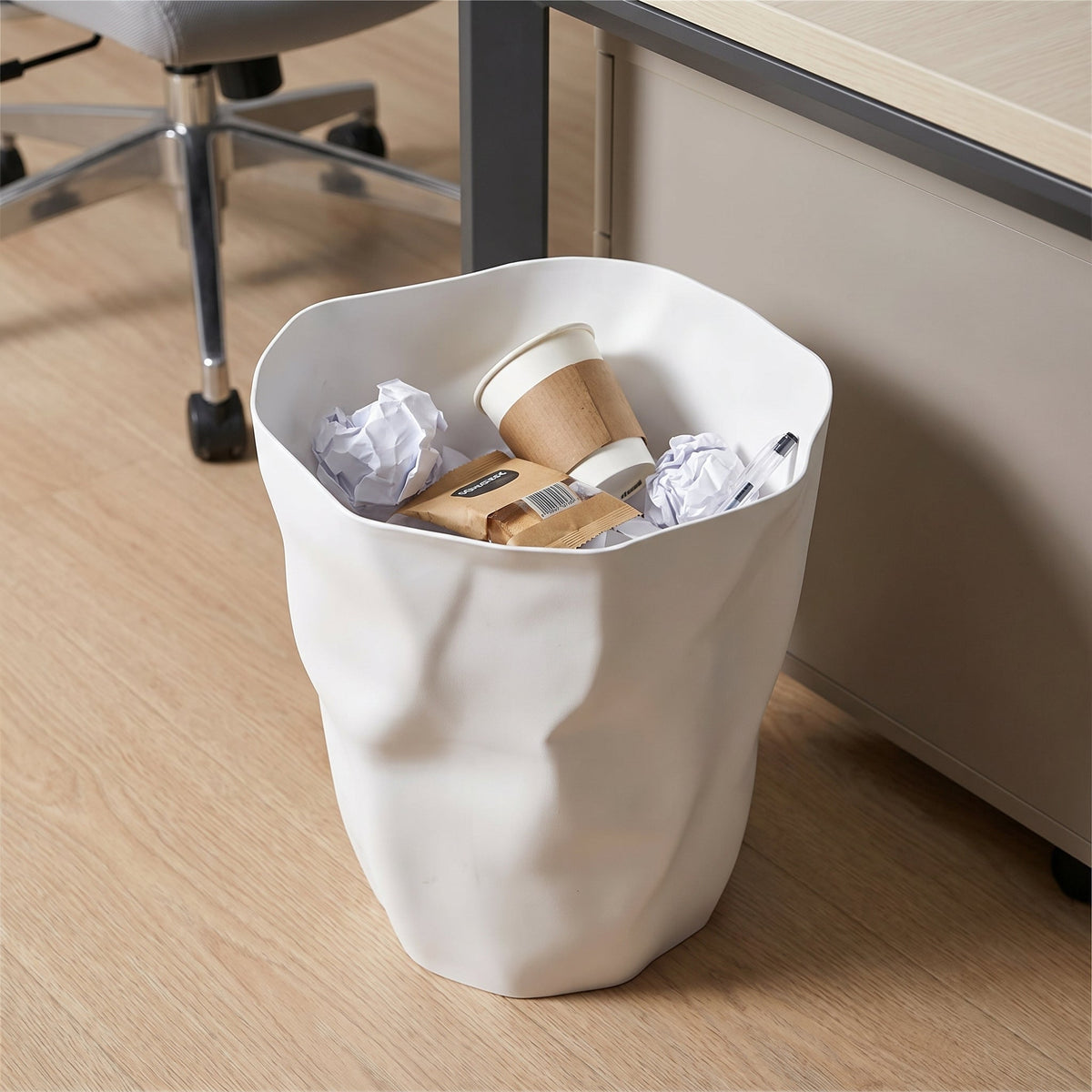 Virelle – Artistic Wastebasket - Wastebaskets - White - Oaksoho