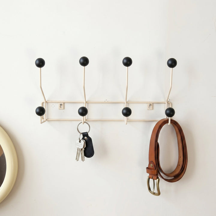 Wall - mounted rack with ball hooks - Wall Hook - Black - Oaksoho