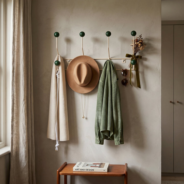 Wall - mounted rack with ball hooks - Wall Hook - Black - Oaksoho