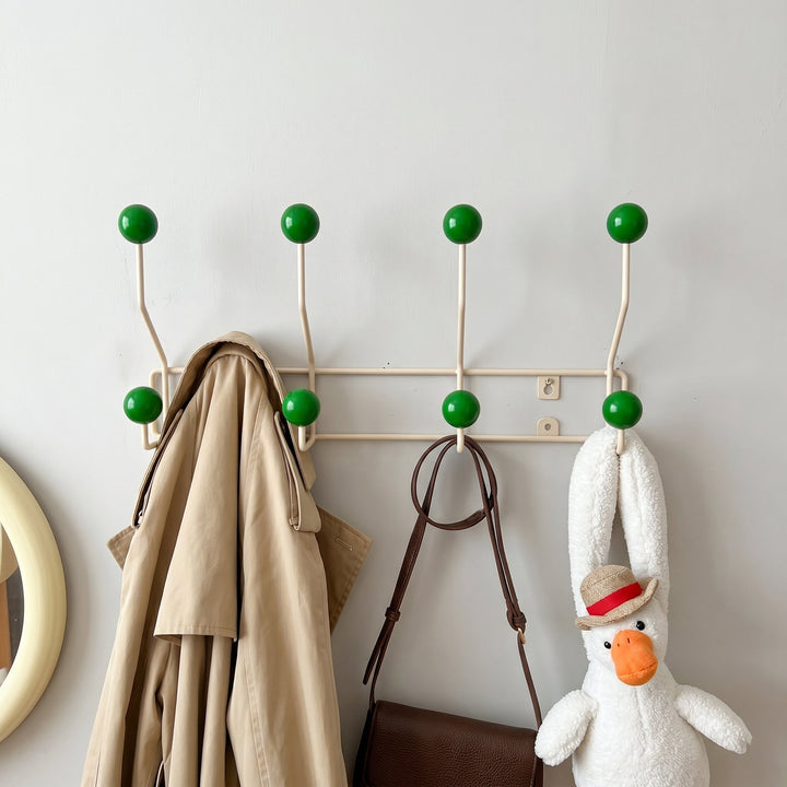 Wall - mounted rack with ball hooks - Wall Hook - Green - Oaksoho