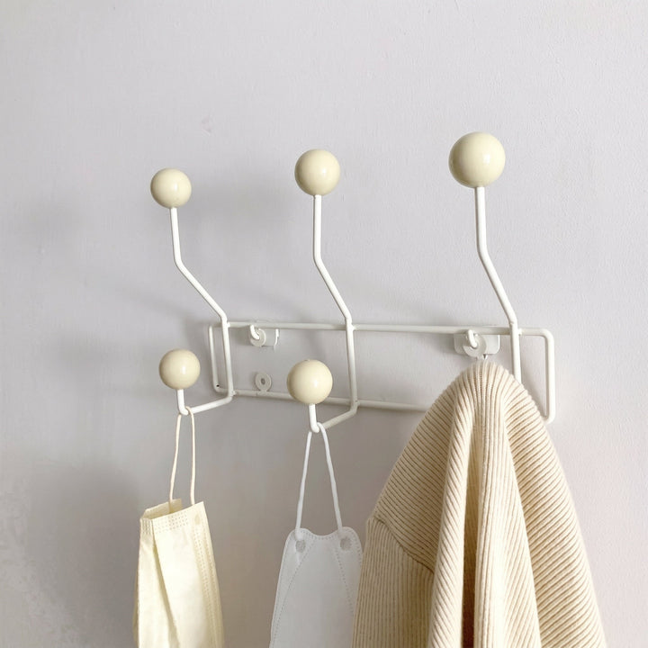 Wall - mounted rack with ball hooks - Wall Hook - White - Oaksoho