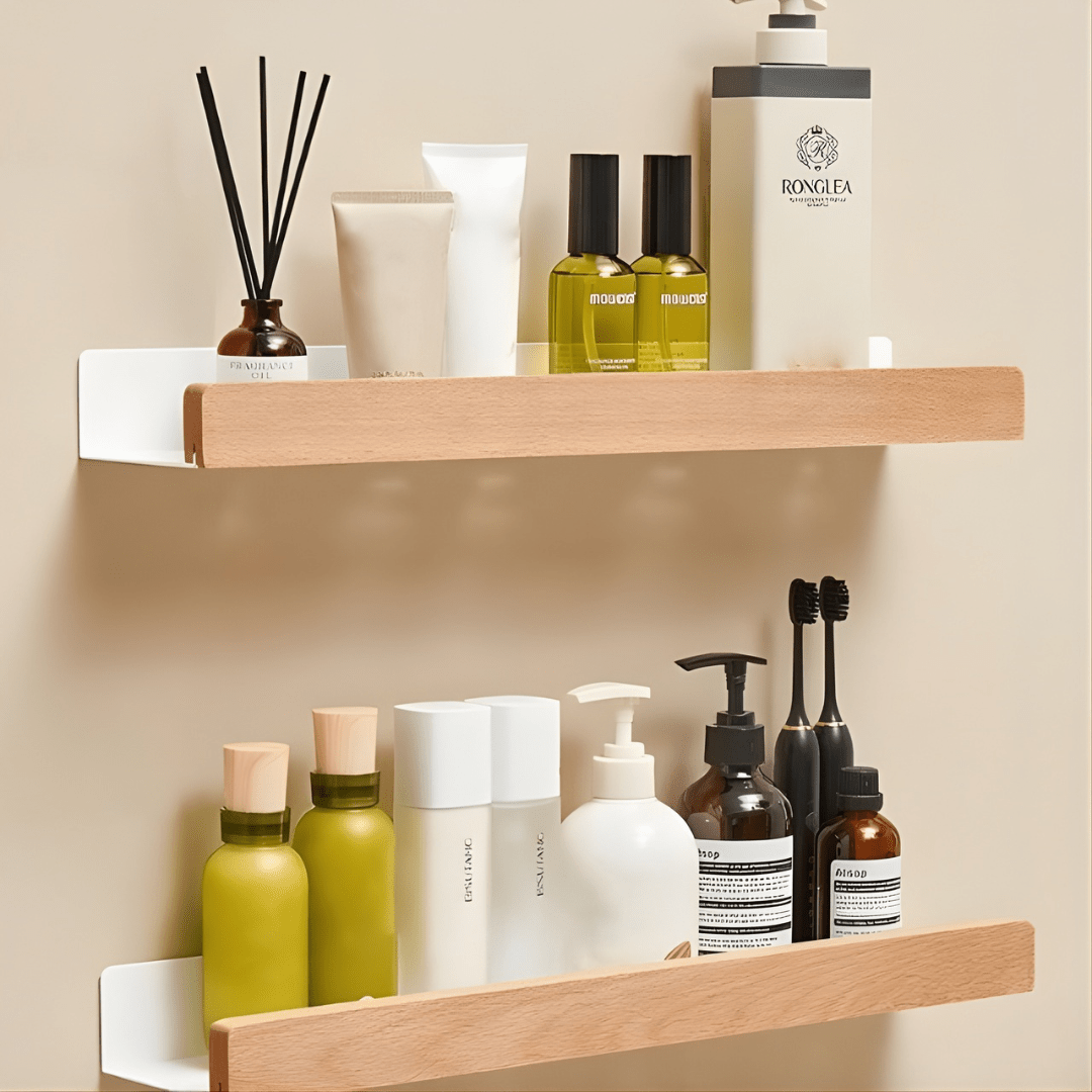 Wall Shelf Set Made of High - Quality Wood - Wall Shelf - Light Brown - Oaksoho