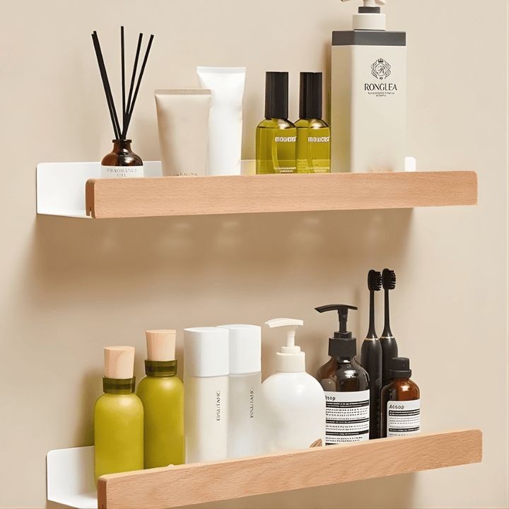 Wall Shelf Set Made of High - Quality Wood - Wall Shelf - Light Brown - Oaksoho