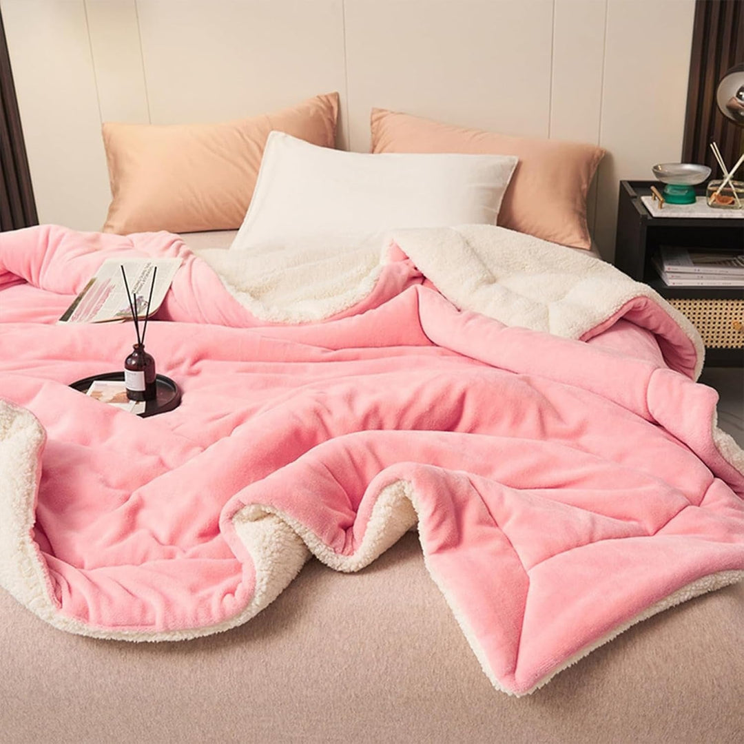 Warm and Soft Reversible Blanket - Blanket - Pink - Oaksoho