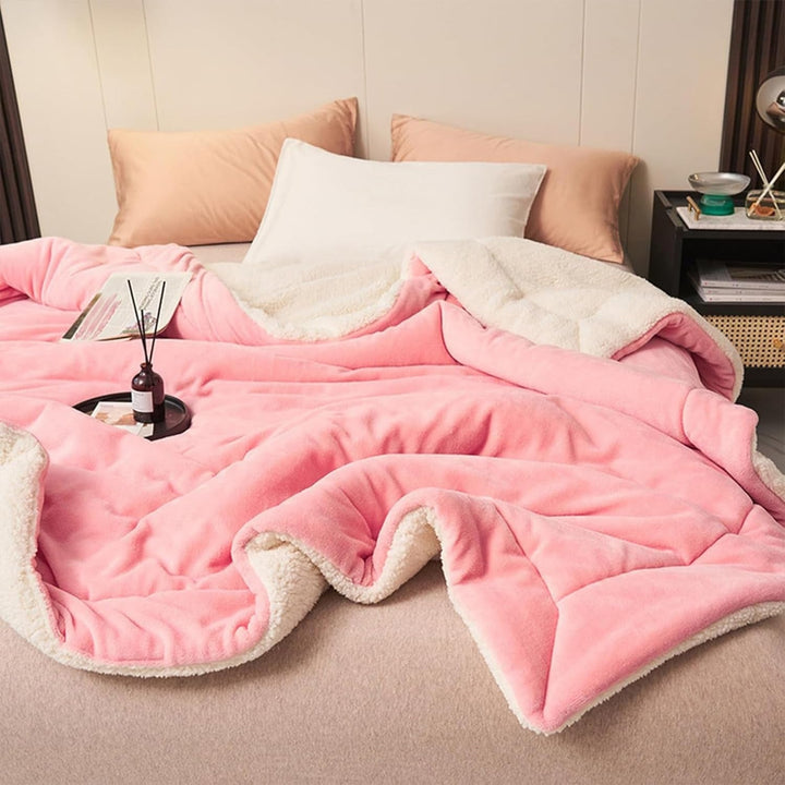 Warm and Soft Reversible Blanket - Blanket - Pink - Oaksoho