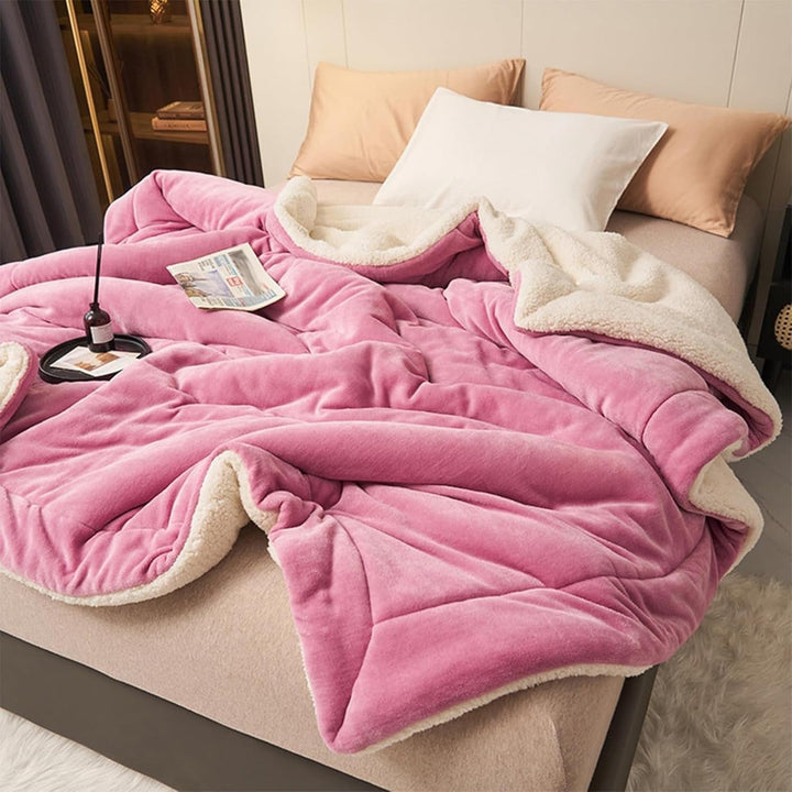 Warm and Soft Reversible Blanket - Blanket - Dark Pink - Oaksoho
