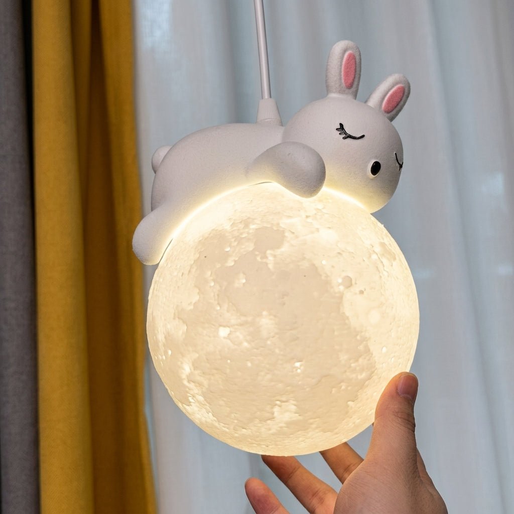 Warm Glow Cute Sleep Bear Moon Pendant Light - Pendant Light - Little Bear - Oaksoho