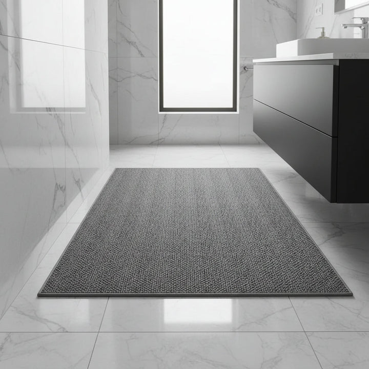 Washable Bath Mat with Textured Surface - Bath Mat - Grey - Oaksoho