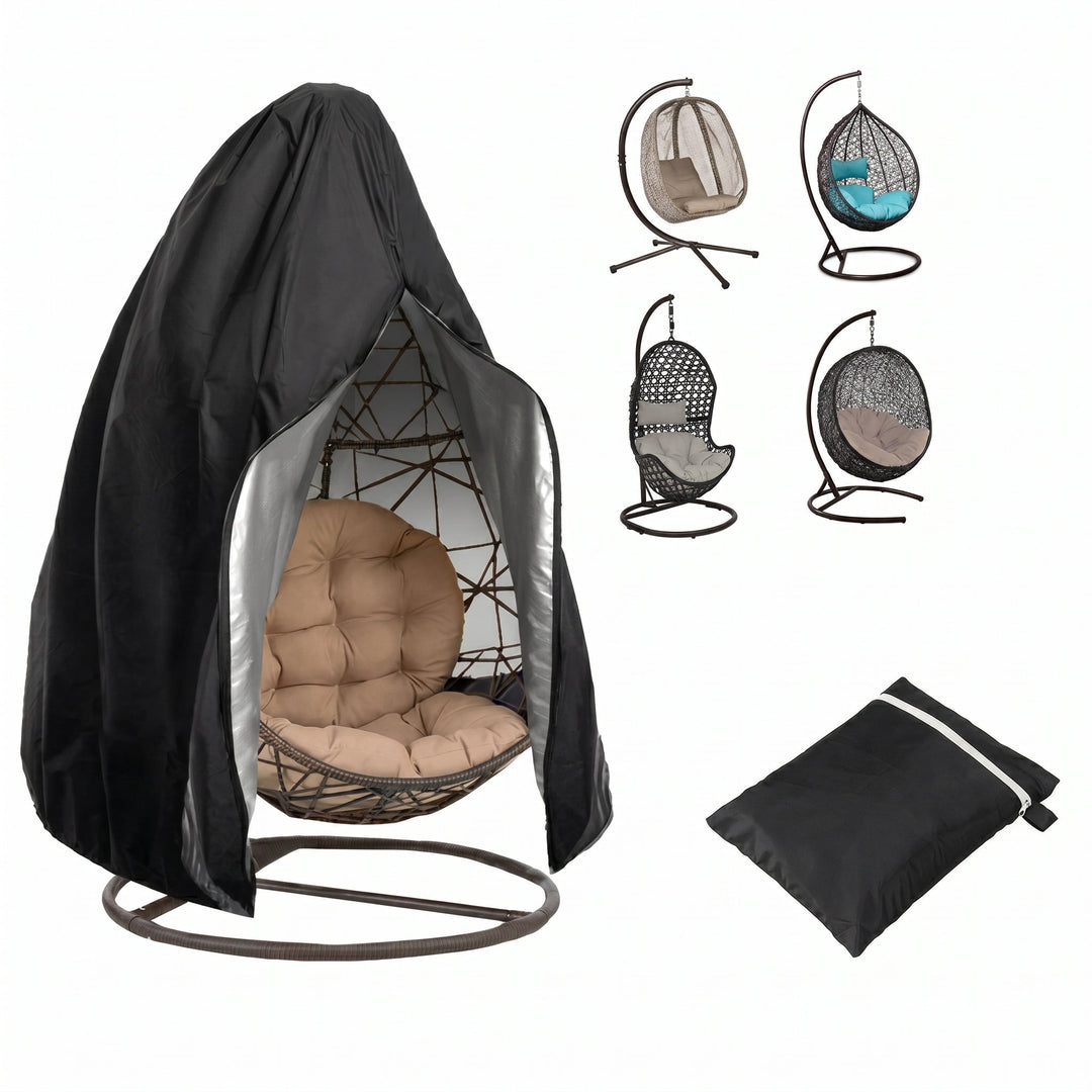 Waterproof Hanging Egg Chair Cover - Chair cover - Black - Oaksoho