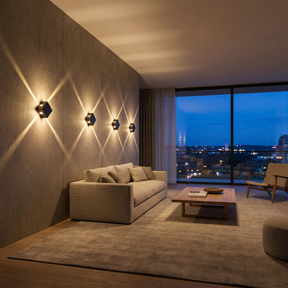 Waterproof LED Wall Light with Four - Beam Light Effect - Wall Lights - Oaksoho