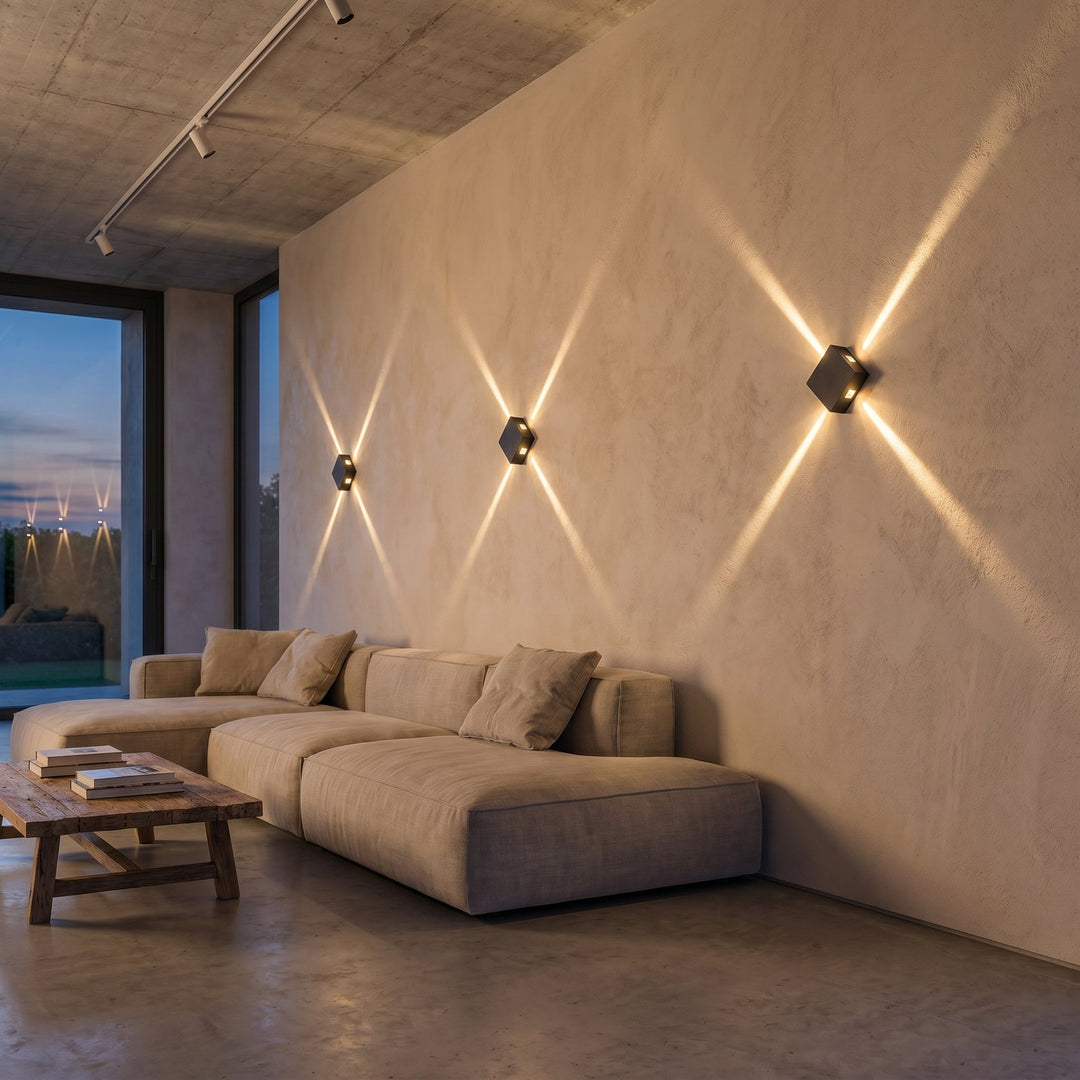 Waterproof LED Wall Light with Four - Beam Light Effect - Wall Lights - Oaksoho