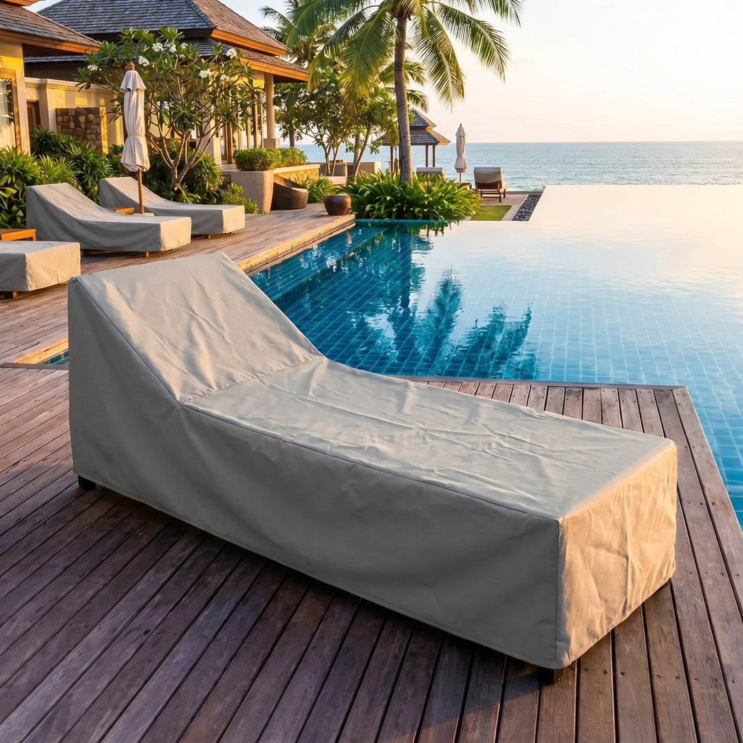 Waterproof Outdoor Deck Chair Cover with UV Protection - Outdoor Deck Chair Cover - Silver - Oaksoho