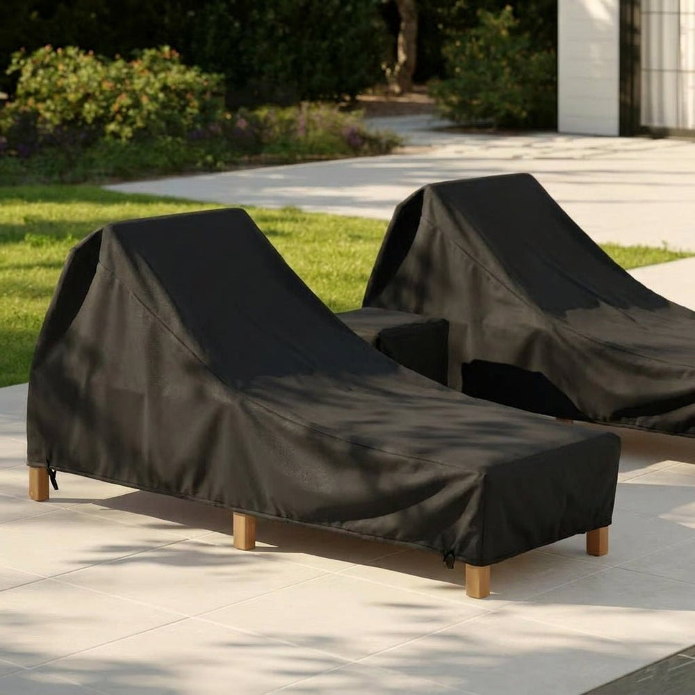 Waterproof Outdoor Deck Chair Cover with UV Protection - Outdoor Deck Chair Cover - Black - Oaksoho