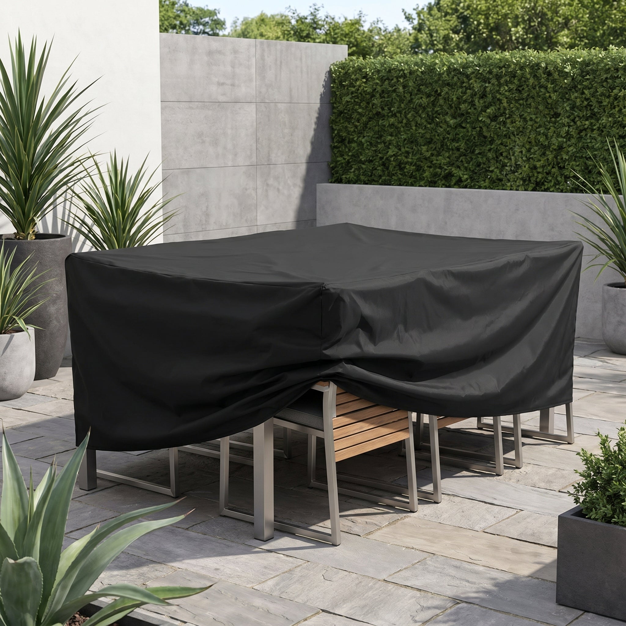 Waterproof Rectangular Garden Furniture Cover - Furniture Cover - Black - Oaksoho