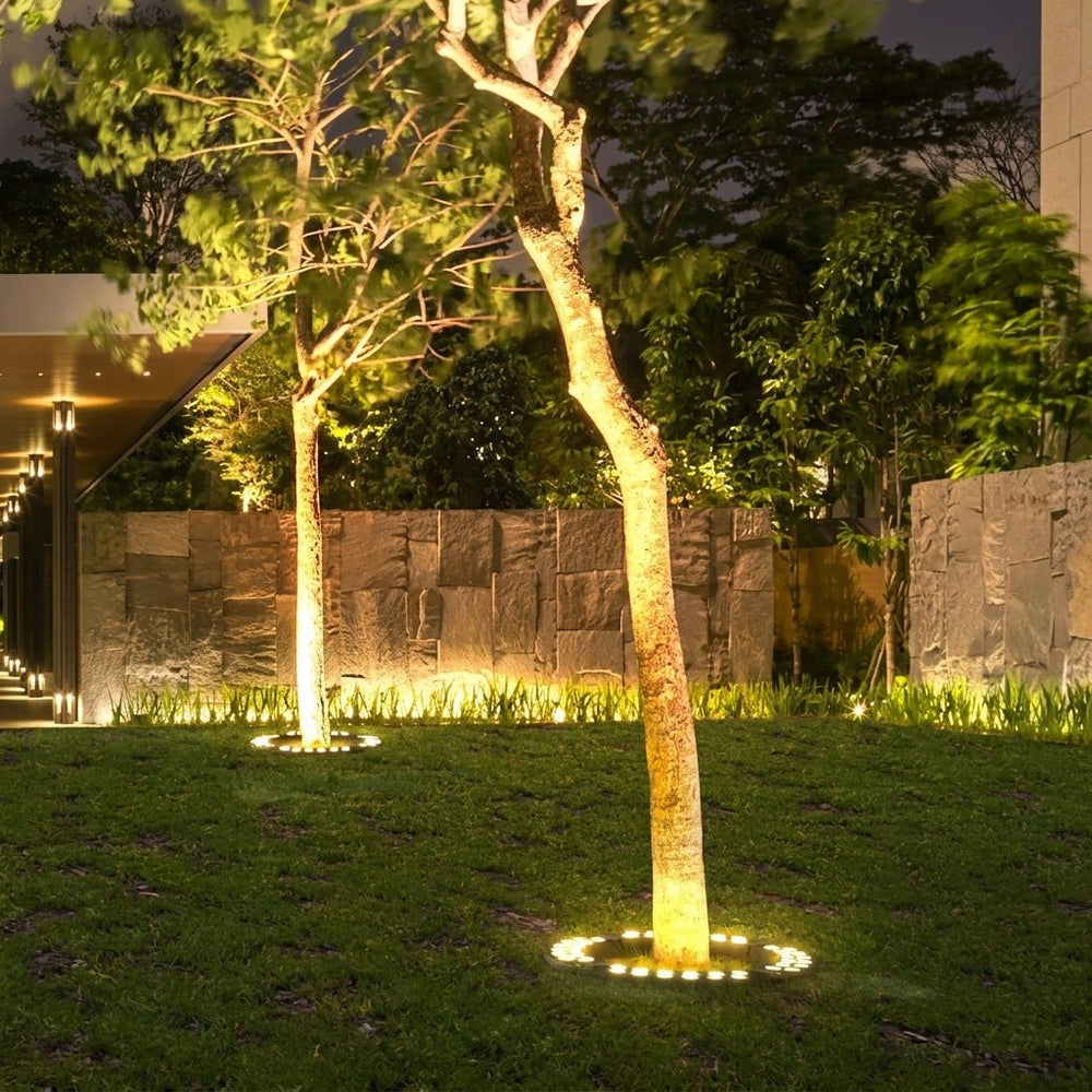 Waterproof Ring - Shaped LED Tree Spotlight with Ground Spikes - LED Tree Spotlight - 5 Groups – Ø 30.5x42.5 cm × H 7.5 cm - Oaksoho