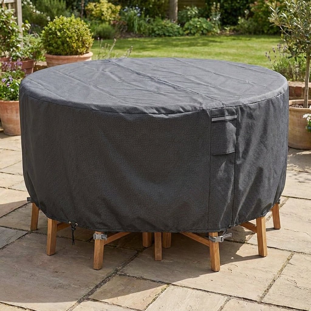 Waterproof Round Garden Furniture Cover - Furniture Cover - Grey - Oaksoho