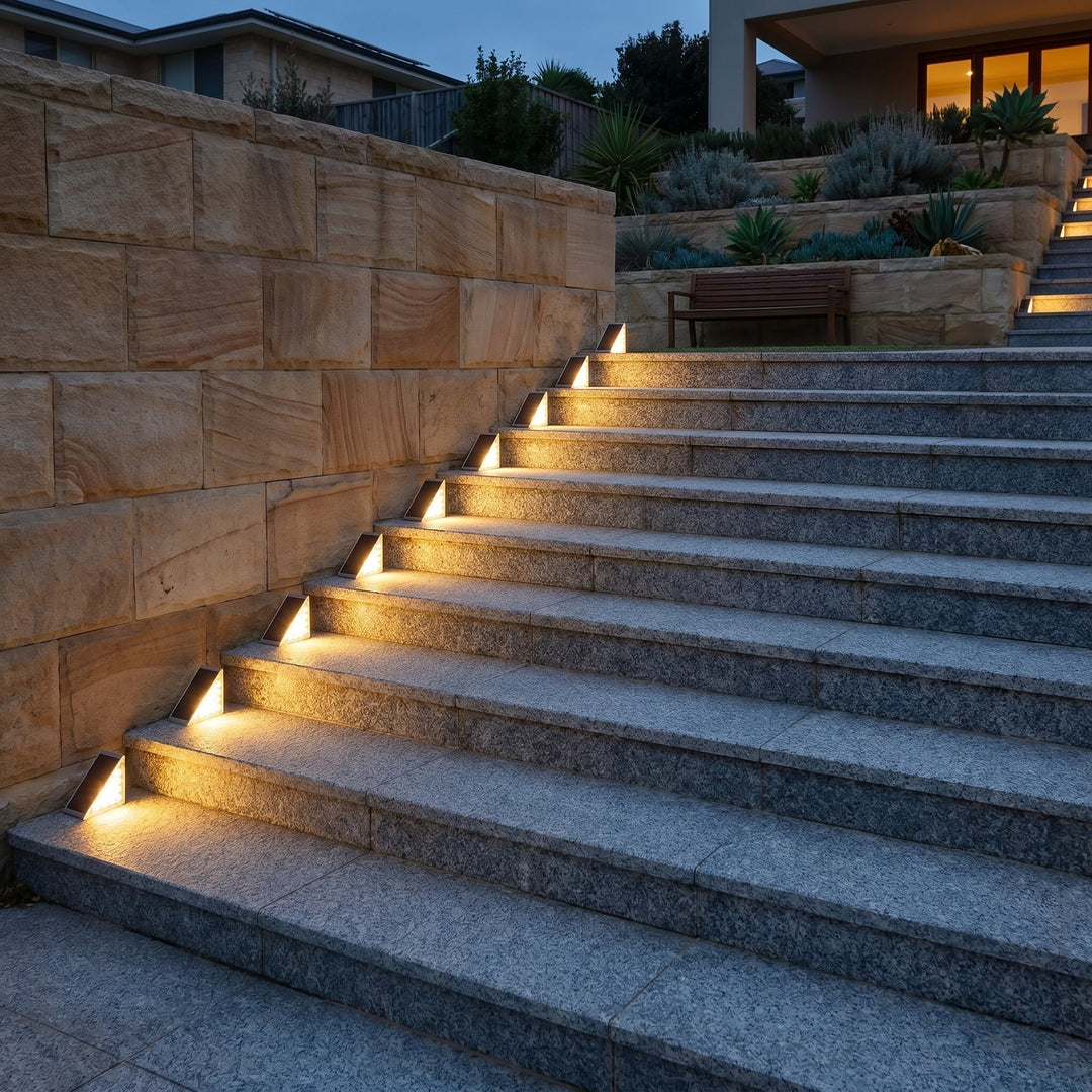 Waterproof Triangular Solar LED Step Light - LED Lights - Warm White - Oaksoho