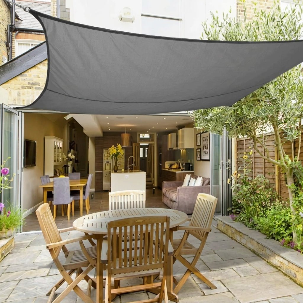 Weather-Resistant Sun Shade for Garden and Terrace - Sunshade - Grey - Oaksoho