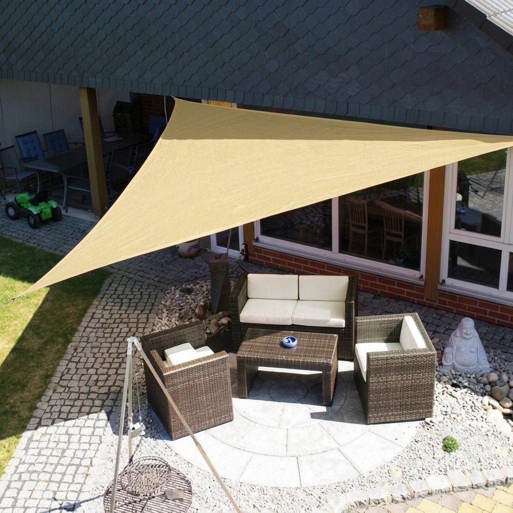Weather-Resistant Sun Shade for Garden and Terrace - Sunshade - Beige - Oaksoho