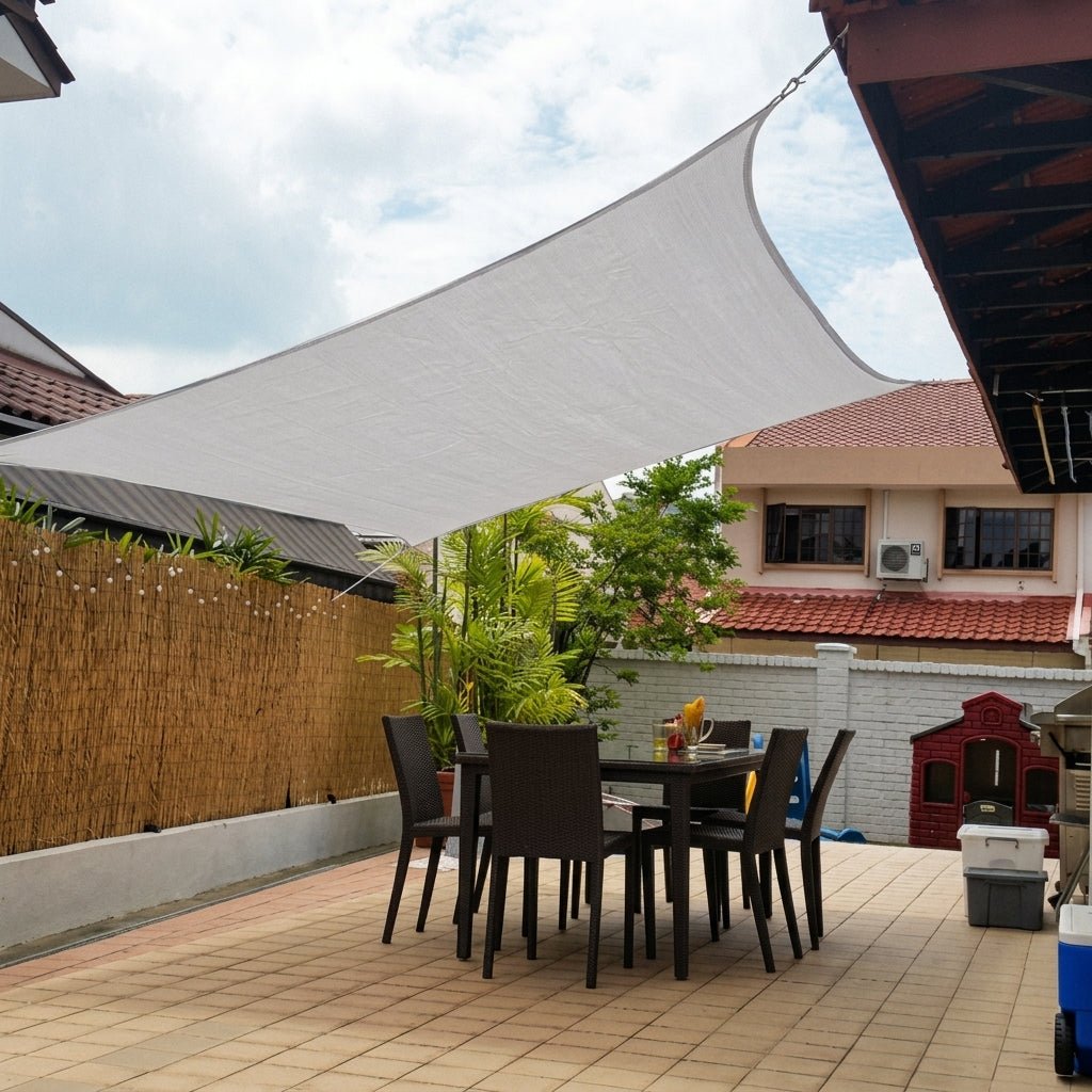 Weather-Resistant Sun Shade for Garden and Terrace - Sunshade - Grey - Oaksoho