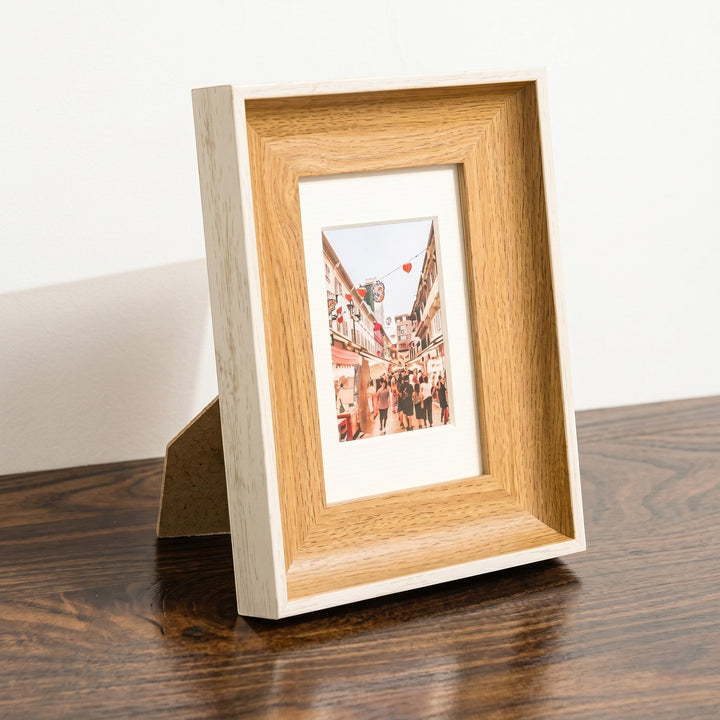 Wood Effect Photo Frame Table Stand - Photo Frame - Dark wood - Oaksoho
