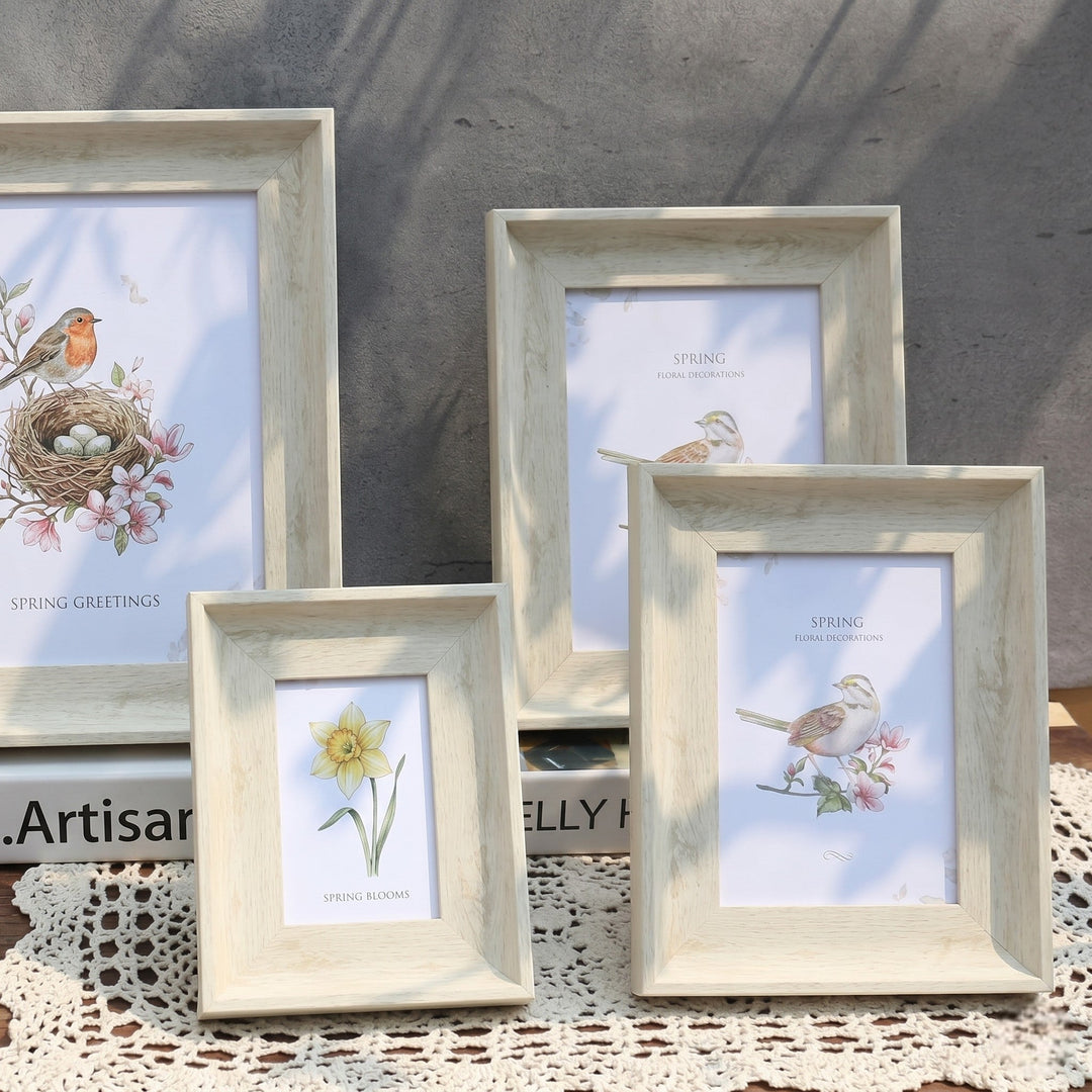Wood Effect Photo Frame Table Stand - Photo Frame - White wood grain - Oaksoho