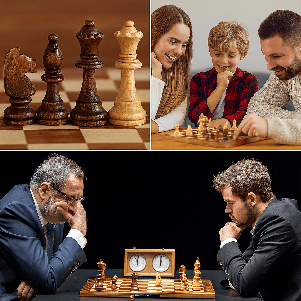 Wooden Chess Set Handmade with Storage Box - Chessboard - Oaksoho