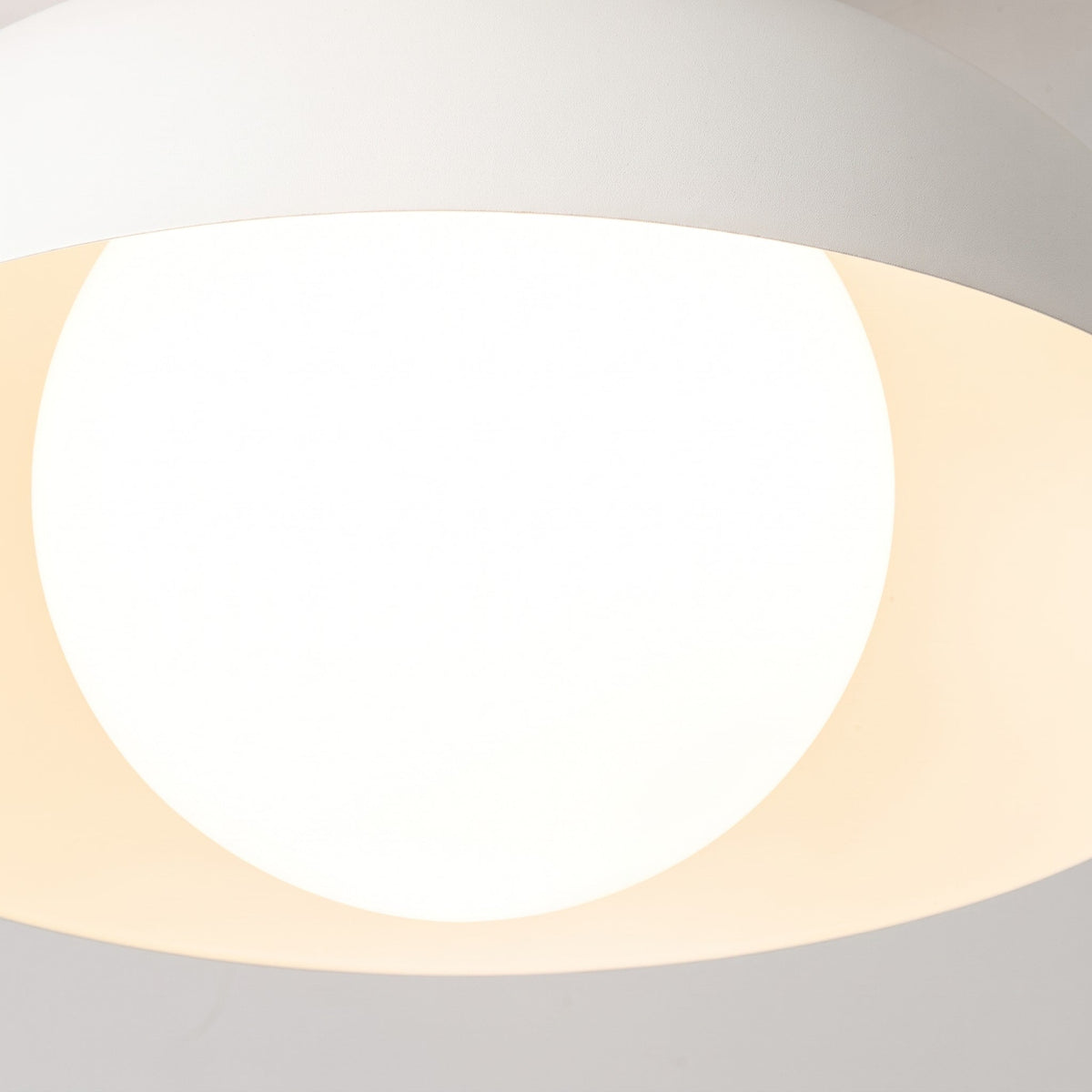 Wooden Dome Semi-Flush Ceiling Light with Globe Diffuser - Ceiling Light Fixtures - White - Oak Soho