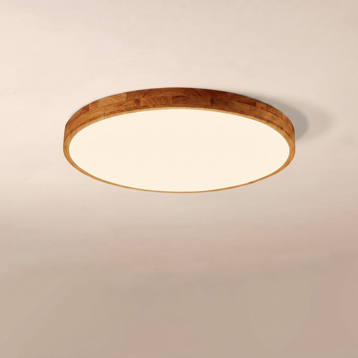 Wooden Round Flush Mount LED Ceiling Light - Ceiling Light Fixtures - Single Colour (Dimmable) - Oaksoho