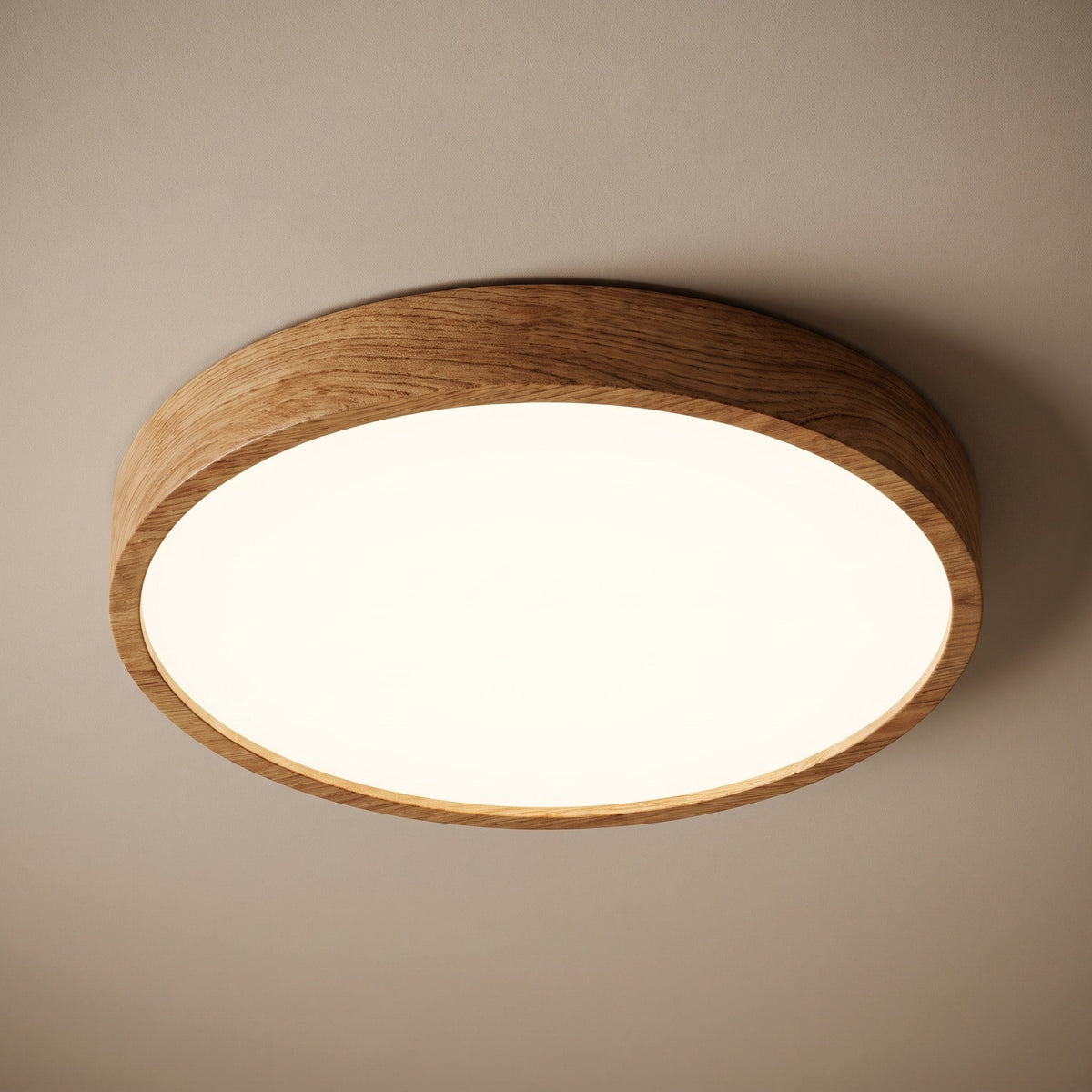 Wooden Round Flush Mount LED Ceiling Light - Ceiling Light Fixtures - Single Colour (Dimmable) - Oaksoho