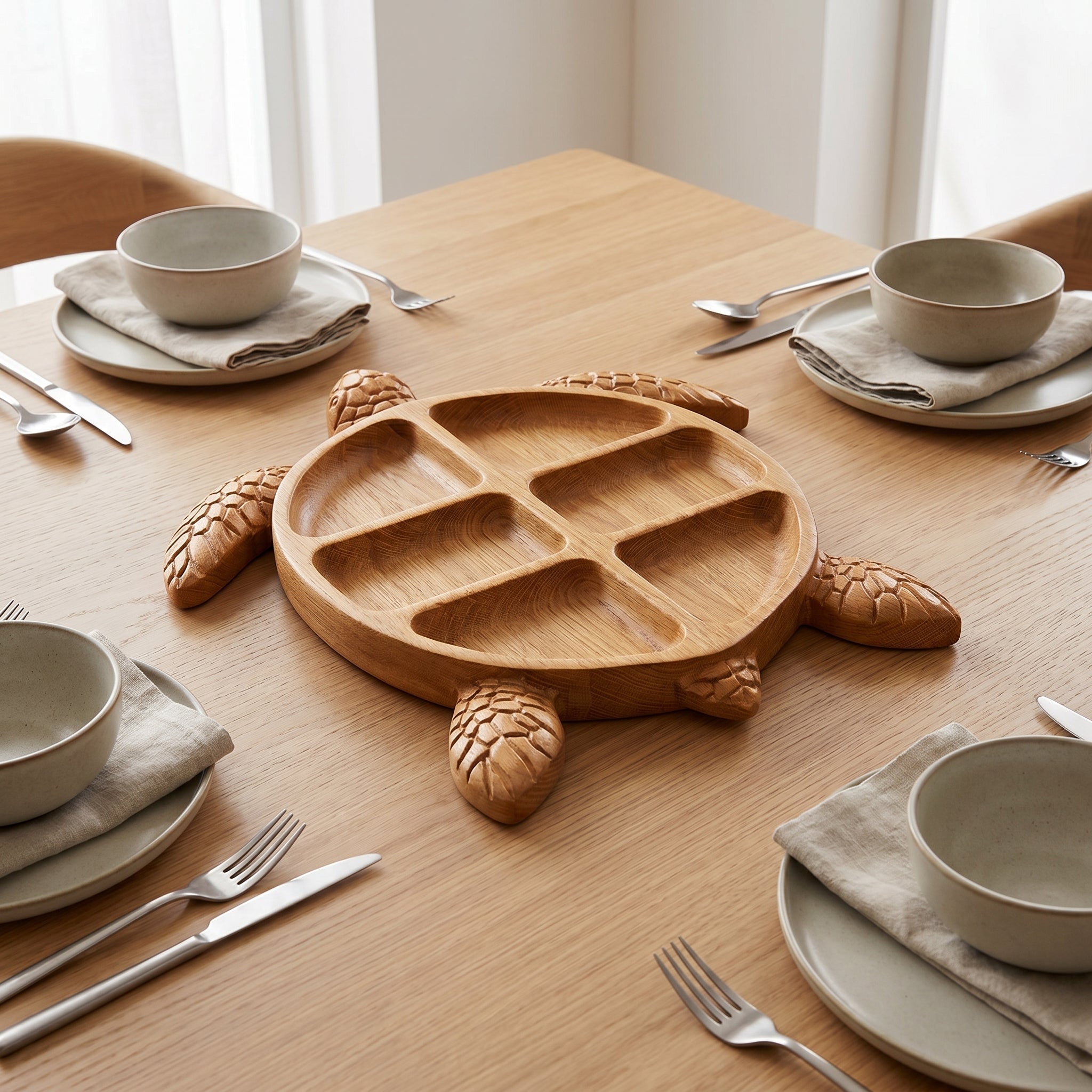 Wooden Serving Tray in Turtle Shape - Serving Trays - Oaksoho