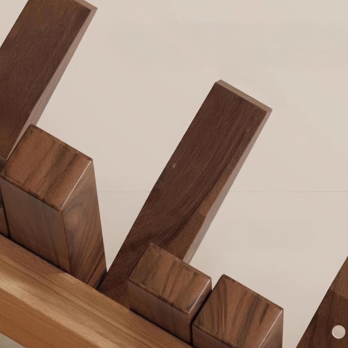 Wooden Wall Mounted Coat Rack with Folding Hooks - Utility Hooks - Dark Brown - Oak Soho