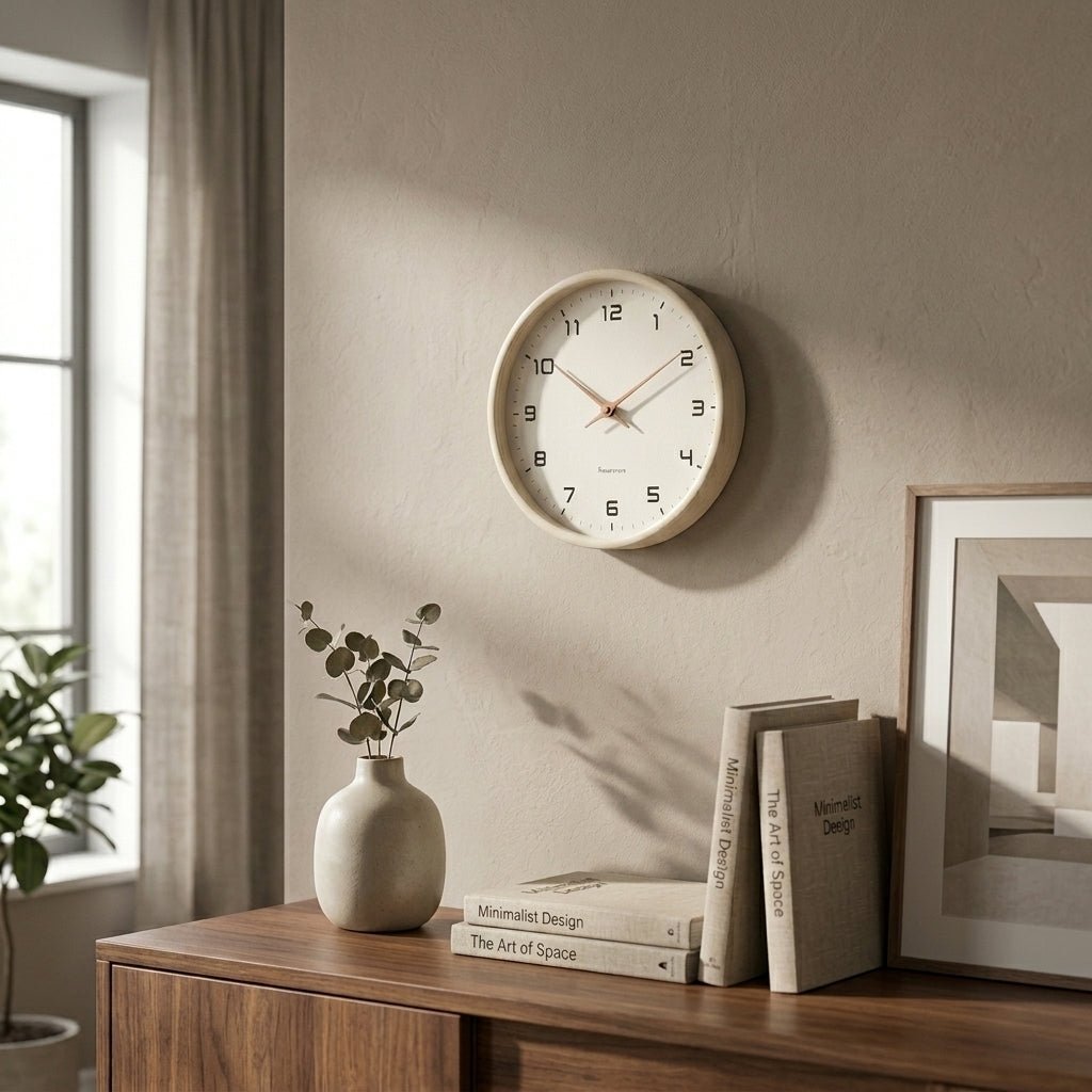 Wooly – Wall Clock in Nordic Design - Wall Clocks - Cream - Oaksoho