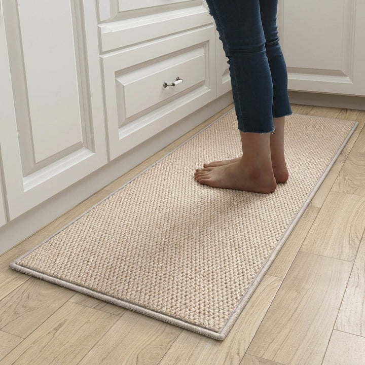 Woven Door Mat with Rubber Backing - Indoor floor mats - Beige - Oaksoho