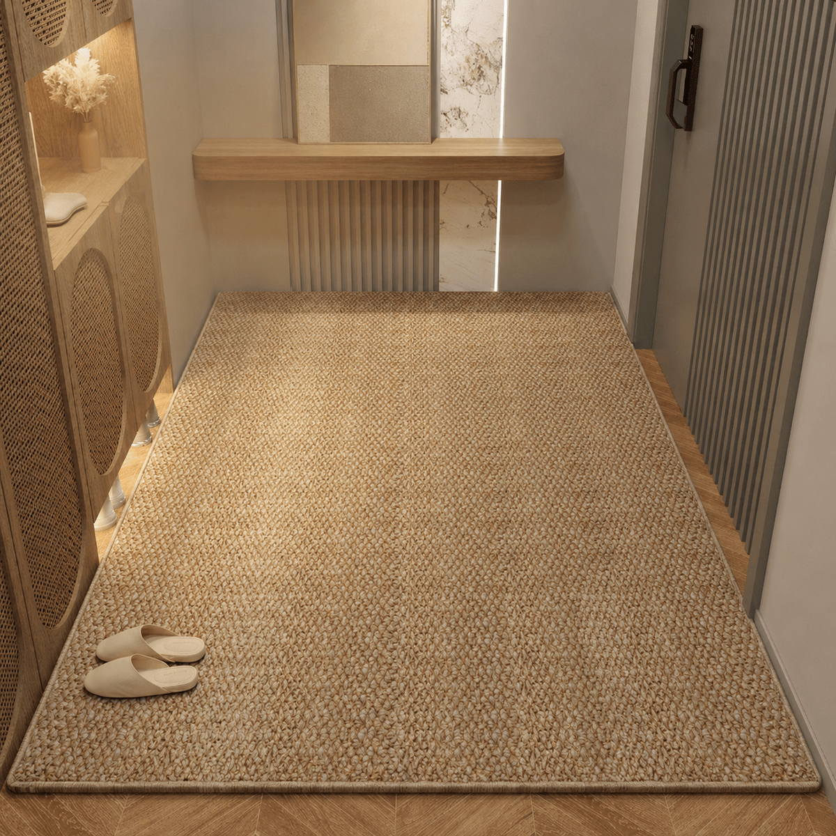 Woven Jute Look Doormat for Hallway and Living Room Entrance - Door Mats - 50 x 80 cm - Oak Soho